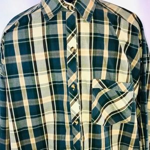 Victoria’s Secret Green Plaid Button Down Shirt
